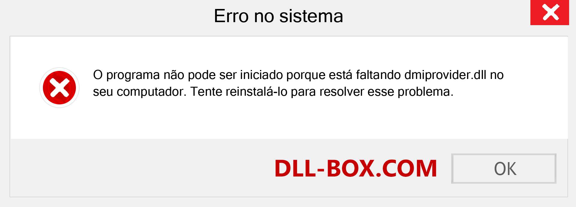 Arquivo dmiprovider.dll ausente ?. Download para Windows 7, 8, 10 - Correção de erro ausente dmiprovider dll no Windows, fotos, imagens